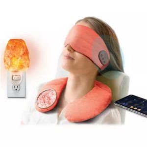 Lomi Wireless Eye Mask, Himalyan Salt Neck Wrap + Night Lamp 3-in-1 Kit NEW!